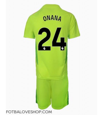 Manchester United Andre Onana #24 Brankářské Dětské Venkovní Dres 2024-25 Krátký Rukáv (+ trenýrky)